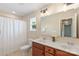Bathroom with a double sink vanity, shower and toilet at 3211 Gilroy Dr, Fort Mill, SC 29707