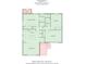 Layout of the home, including the kitchen, living room, three bedrooms, and two bathrooms at 4042 Uppergate Ln, Charlotte, NC 28215