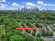 Aerial view of home's location near uptown Charlotte, NC, highlighting convenience to city amenities at 413 Hurston Cir, Charlotte, NC 28208