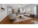 Stylishly staged living room with hardwood floors, neutral tones, and comfortable seating arrangements at 5076 Newport Lakes Dr, Rock Hill, SC 29732