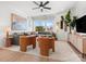 Comfortable living room is bathed in natural light with modern decor and hardwood floors at 5524 Swaling St, Charlotte, NC 28217