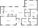 Floor plan of home showing layout of bedrooms, bathrooms, kitchen, and living spaces at 7416 Quail Ridge Dr, Charlotte, NC 28226