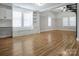 Large living room boasts hardwood floors, built-in shelving, and an open floor plan at 108 Stockton St, Shelby, NC 28150
