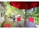 Inviting back deck is furnished with seating, a grill, and a fire pit for outdoor enjoyment at 1115 Grovewood Dr, Charlotte, NC 28208