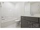 Bathroom featuring tub/shower combo, toilet, and vanity at 13605 Tranquil Day Dr, Matthews, NC 28105