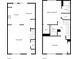 Two-story floor plan featuring a kitchen, primary bedroom, and walk-in closets at 14056 Lyon Hill Ln, Huntersville, NC 28078