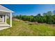 Expansive backyard featuring newly installed grass overlooking a wooded area, offering privacy and space at 18011 Wilbanks Dr, Charlotte, NC 28278