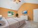 Serene primary bedroom featuring a vaulted ceiling, plush carpet, and a comfortable king bed at 2020 White Cedar Ln, Waxhaw, NC 28173