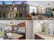 This composite image features exterior, living room, kitchen, and bathroom elements at 4313 Courtly Ln, Belmont, NC 28012