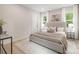 Comfortable bedroom with a plush bed, soft lighting, and large windows showcasing the outdoor view at 515 Dixie Dr, Mooresville, NC 28115