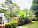 A landscaped yard featuring a pool and outdoor kitchen, creating a tranquil setting at 520 Beacon Knoll Ln, Fort Mill, SC 29708