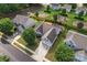 Birds-eye view of the property and neighborhood, showing fenced-in yards and nearby community playground at 8309 Shinkansen Dr, Charlotte, NC 28213