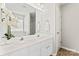 Elegant bathroom featuring a double sink vanity with white cabinets at 8309 Shinkansen Dr, Charlotte, NC 28213