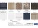 Farmhouse color palette showcasing the materials of the home: brick, stone, siding and roofing at 9945 Cask Way, Huntersville, NC 28078