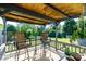 Relaxing back porch with comfortable seating and views of backyard at 205 Wrentree Ln, Gastonia, NC 28056