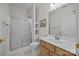 Bathroom featuring a single sink vanity and a stand-up shower at 301 Garner Dr, Salisbury, NC 28146
