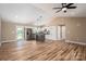 Modern kitchen with stainless steel appliances, island, and hardwood floors at 355 Northbrook Iii School Rd # 10, Vale, NC 28164