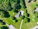 Overhead shot of property featuring the house, driveway, and landscaping from an aerial perspective at 4628 Dovefield Ln, Kannapolis, NC 28081