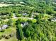 Stunning aerial view of a neighborhood with beautiful homes surrounded by lush greenery and mature trees at 4628 Dovefield Ln, Kannapolis, NC 28081