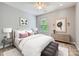 Well-lit bedroom with stylish decor, a ceiling fan, a queen-size bed and cozy pink accents at 6335 Ziegler Ln, Charlotte, NC 28269