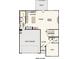 Layout of the first floor featuring a 2-bay garage, kitchen, dining, and great room at 7065 Stella Pl, Stanley, NC 28164