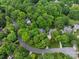 A serene aerial view showcasing the property nestled within a lush, tree-lined neighborhood at 8227 Lansford Rd, Charlotte, NC 28277