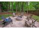 Backyard fire pit area with Adirondack chairs, perfect for outdoor entertaining at 8227 Lansford Rd, Charlotte, NC 28277