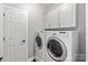 Convenient laundry room with modern washer and dryer units at 8227 Lansford Rd, Charlotte, NC 28277