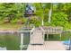 Scenic view of waterfront property with private dock, perfect for lakeside enjoyment at 9289 Azalea Rd, Sherrills Ford, NC 28673