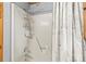 Clean shower with a detachable shower head and a shower curtain featuring a nautical design at 9289 Azalea Rd, Sherrills Ford, NC 28673