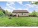 Backyard view with firepit, deck and grassy lawn at 1221 Woodpecker Dr, Clover, SC 29710