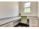 Office features a built-in desk with granite countertops, drawers and hardwood floors at 155 Boxelder Rd, Clover, SC 29710