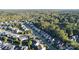 Aerial view of a residential neighborhood with mature trees and well-maintained homes, in a serene community at 1708 Aringill Ln, Matthews, NC 28104