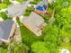Overhead view of home with expansive backyard featuring mature trees and a private patio area perfect for relaxing outdoors at 208 Mcduffie Ln, Fort Mill, SC 29715