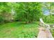 Backyard view features pool with slide and lush greenery in a tranquil setting at 2330 Raven Dr, Rock Hill, SC 29732