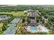 Stunning aerial view of community amenities including pool, tennis courts, golf course, and well-maintained homes at 330 Horton Grove Rd, Fort Mill, SC 29715