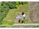 Aerial view of property, highlighting its location bordering trees and farmland, showcasing serene rural setting at 335&315 Graham Rd, Mt Ulla, NC 28125