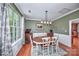 Charming dining room with classic wainscoting, hardwood floors, and a vintage sideboard at 3617 Ruth St, Indian Trail, NC 28079