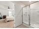 Primary bathroom with a glass enclosed shower and access to the Primary bedroom at 446 Misty Law Ln, Clover, SC 29710