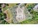 Overhead view of the property showcasing a long driveway, home, and surrounding trees at 5262 Mckenzie Trl, Conover, NC 28613