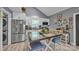 Eat-in kitchen with stainless steel appliances, granite counters, white cabinets, and modern table at 5262 Mckenzie Trl, Conover, NC 28613