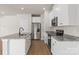 Modern kitchen with stainless steel appliances, granite countertops, and an island at 5607 Skinny Dr, Charlotte, NC 28215
