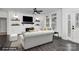 Cozy living room with shiplap accent wall, fireplace, and view of the front door at 642 Brynwood Dr, Rock Hill, SC 29732