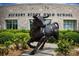 Statue of a bull in front of Hickory Ridge High School, a recognizable landmark in the educational area at 7631 Griffins Gate Sw Dr, Concord, NC 28025