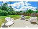 Open backyard patio with seating, ideal for outdoor relaxation and entertainment at 7711 Kelburn Ln, Charlotte, NC 28273