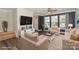 Staged living room with hardwood floors, stylish furniture, and decor at 110 Synandra Dr # B, Mooresville, NC 28117