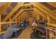 Spacious attic with wood framing, insulation, and ample storage space for all your belongings at 11333 Preservation Ln, Charlotte, NC 28278