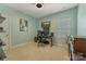 Bedroom currently used as an office space with a nice sized window at 11333 Preservation Ln, Charlotte, NC 28278