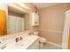 Classic bathroom with a combined tub and shower, a vanity, a toilet, and a shelf at 125 Southwood Park, Mooresville, NC 28117