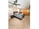 Comfortable bedroom with a ceiling fan, double windows, and closet doors at 125 Southwood Park, Mooresville, NC 28117
